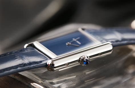 cartier tank must blue|cartier tank must on wrist.